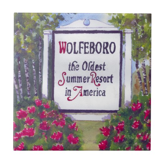 Welkom bij Wolfeboro NH Sign Tegeltje (Voorkant)