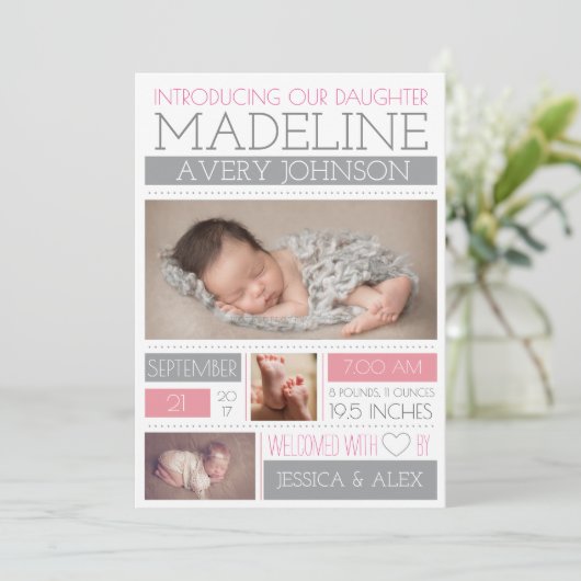 Welkom bij Wonder Birth Aankondiging (Staand voorkant)