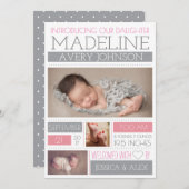 Welkom bij Wonder Birth Aankondiging (Voorkant / Achterkant)