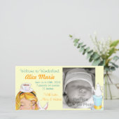 Welkom bij Wonderland Geboorteaankondiging Boter Aankondiging (Staand voorkant)