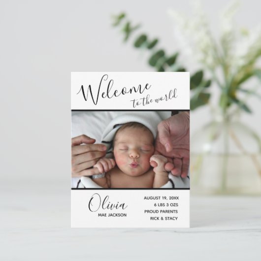 Welkom bij World Baby Photo Birth Briefkaarten (Staand voorkant)