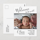 Welkom bij World Baby Photo Birth Briefkaarten (Voorkant / Achterkant)