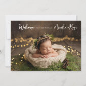Welkom bij World Calligraphy Elegant Photo Baby Aankondiging (Voorkant)
