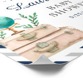 Welkom bij World Travel Airplane Boy Baby shower Poster (Hoek)