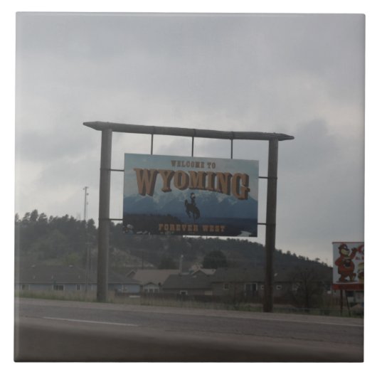 Welkom bij Wyoming Ceramic Tegel Tegeltje (Voorkant)