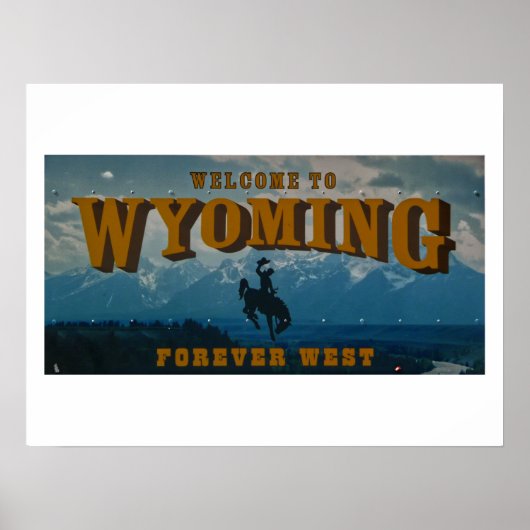 Welkom bij Wyoming Sign Briefkaart Poster (Voorkant)