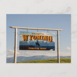 Welkom bij Wyoming Sign - Overheidsgrenzen Briefkaart