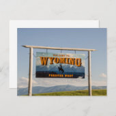Welkom bij Wyoming Sign - Overheidsgrenzen Briefkaart (Voorkant / Achterkant)