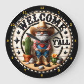 Welkom bij Y'all Cowboy Gnome Grote Klok (Voorkant)