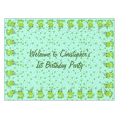Welkom Birthday Party | Kikker Tafelkleed (Voorkant (Horizontaal))