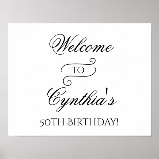 Welkom Birthday Poster Sign (Voorkant)