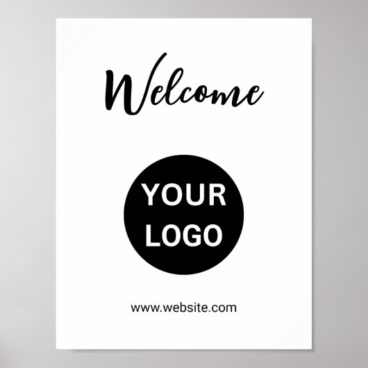 Welkom Black and White Business Logo Website Poster (Voorkant)