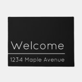 Welkom Black and White Street Adres Sjabloon Deurmat (Voorkant)