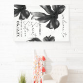 Welkom Black Bow Coquette Script Sweet 16 Feest Spandoek (Insitu)