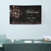 Welkom Black Glitter Balloons Sparkle Party Spandoek (Beurs)