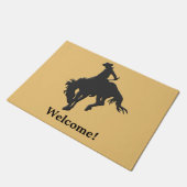 Welkom Black Gold Cowboy Bucking Horse Deurmat (Schuin)