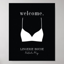 Welkom Black White Lingerie Boutique Logo Poster