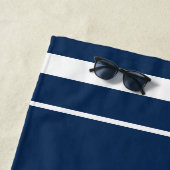 Welkom Blauw Anker Nautische zeilboot Custom Strandlaken (In situ)