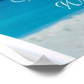 Welkom | Blauwe Oceaan Beach Summer Weddenschap Poster (Hoek)