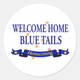 Welkom - Blauwe Tails Ronde Sticker