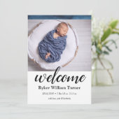 Welkom Blauwe Waterverf Geboorte Aankondiging (Staand voorkant)