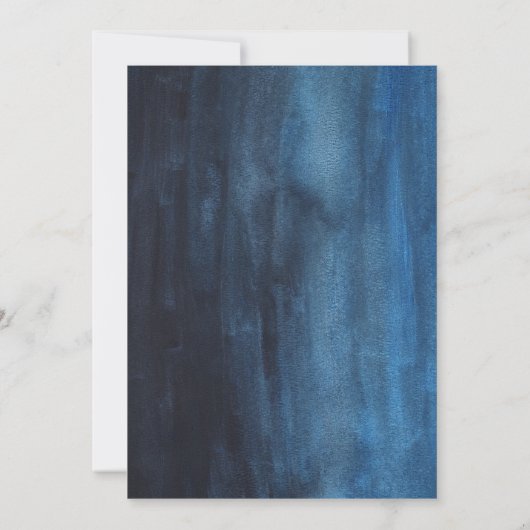 Welkom Blauwe Waterverf Geboorte Aankondiging (Achterkant)