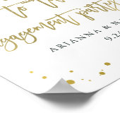 Welkom blauwgroen Geode en Gold Engagement Party Poster (Hoek)