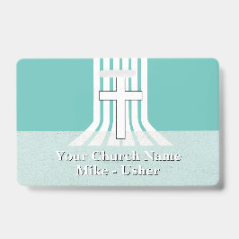 Welkom Blauwgroen Witte Christelijke Kerk Usher Badge