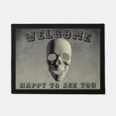 Welkom Blij om je schedel Spooky Halloween te zien Deurmat (Voorkant)