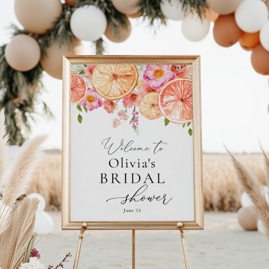 Welkom, bloemen en Citrus Vrijgezellenfeest Poster