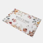Welkom Bloemen gepersonaliseerd Deurmat (Schuin)