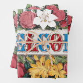  WELKOM Bloemen Housewarming Party Inpakpapier Vel (In situ)