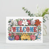 WELKOM Bloemen Housewarming Party Kaart (Staand voorkant)