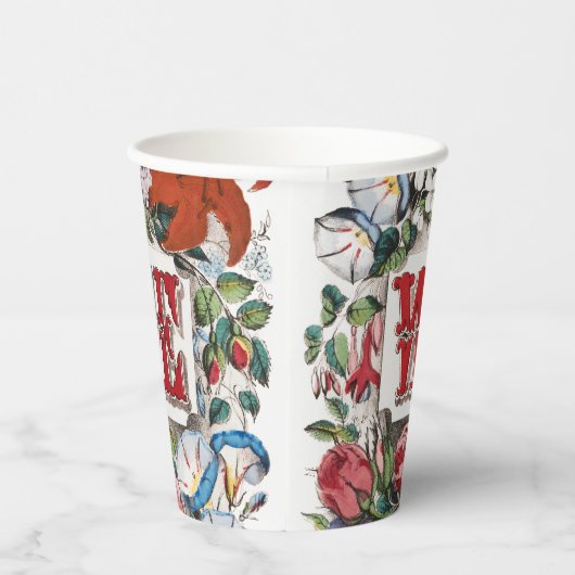  WELKOM Bloemen Housewarming Party Papieren Bekers (Rechts)