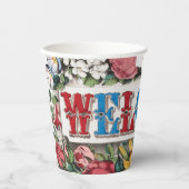  WELKOM Bloemen Housewarming Party Papieren Bekers (Voorkant)