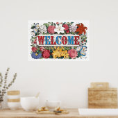  WELKOM Bloemen Housewarming Party Poster (Keuken)