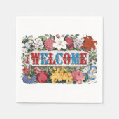  WELKOM Bloemen Housewarming Party Servet (Voorkant)