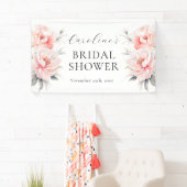 WELKOM Bloemen Pioenen Blush Roze VRIJGEZELLENFEES Spandoek (Insitu)