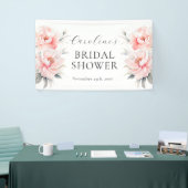 WELKOM Bloemen Pioenen Blush Roze VRIJGEZELLENFEES Spandoek (Beurs)