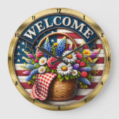 Welkom Bloemen Vlag Patriottisch Grote Klok (Voorkant)