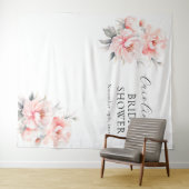 WELKOM Bloemige Pioenrozen Roze BRUIDSSUITE Wandkleed (In Situ (horizontaal))