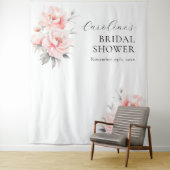 WELKOM Bloemige Pioenrozen Roze BRUIDSSUITE Wandkleed (In situ)