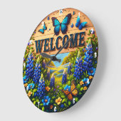 Welkom Blue Lupin Field Butterflies Grote Klok (Hoek)