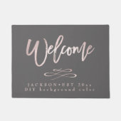 Welkom, Blush Pink Brush Script+DIY-kleur Deurmat (Voorkant)