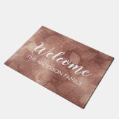 Welkom Blush Pink - Roos Gold Herfst Bladeren Deurmat (Schuin)