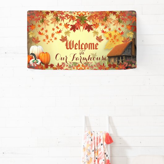 Welkom boerderij pompoen patch esdoorn verlaten he spandoek (Insitu)