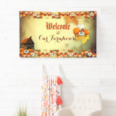 Welkom boerderij Sinaasappel Witte pompoen esdoorn Spandoek (Insitu)