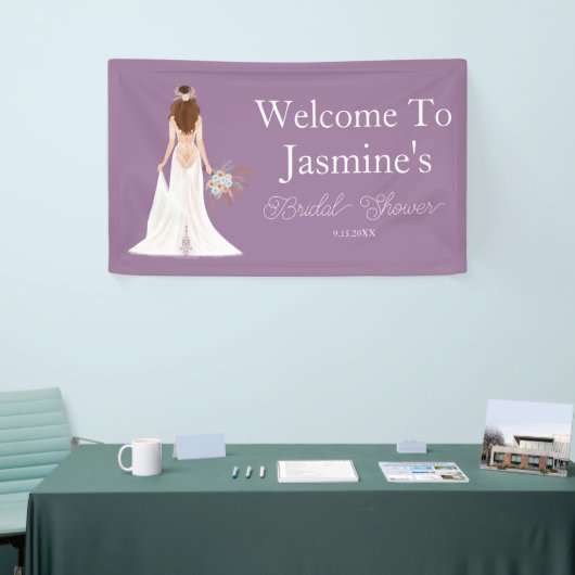 Welkom Boho Bruine Bruid  Spandoek (Beurs)