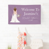 Welkom Boho Bruine Haren Bruid Spandoek (Insitu)