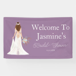 Welkom Boho Bruine Haren Bruid Spandoek